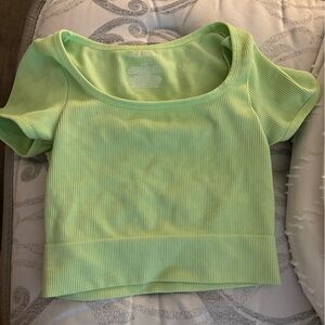 Wild Fable Lime Green Ribbed Crop Top